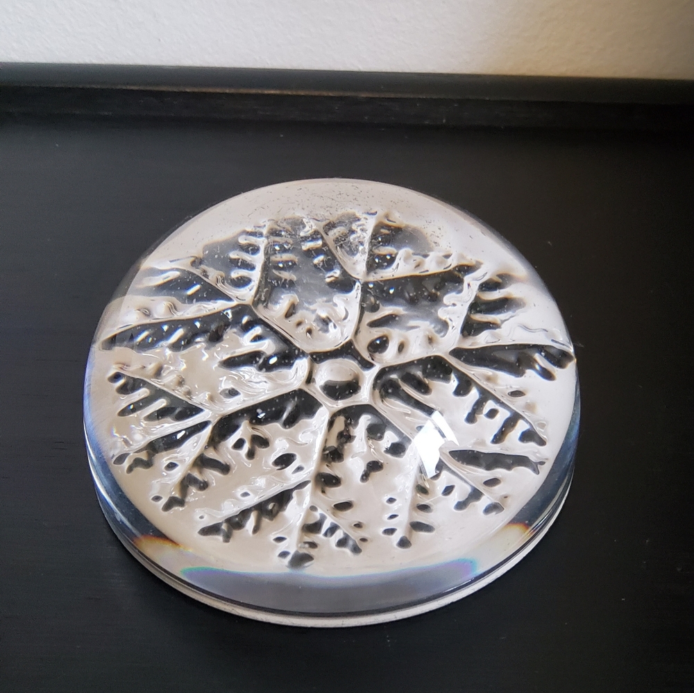 France 24% Genuine Lead  Crystal Snowflake Paperweight